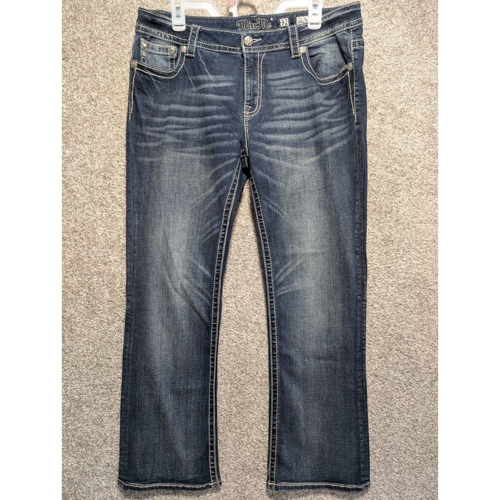 Baggy MissMe Jeans Womens Mid-Rise Easy Boot STYLE #JE8221ER Size‎ 32